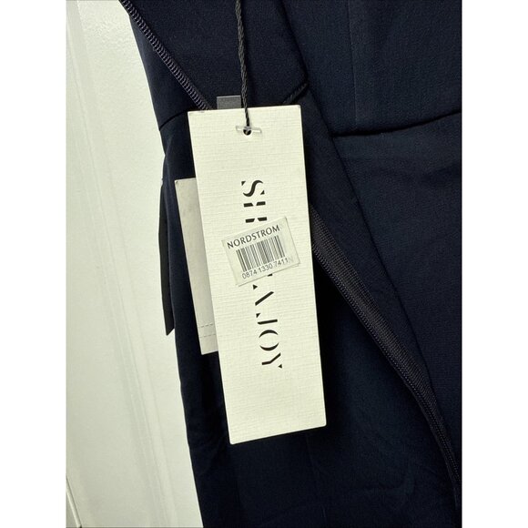 New Shona Joy Size US 4 Tulip Hem Midi Cocktail Slip Dress Sleeveless Navy Blue - Picture 9 of 11